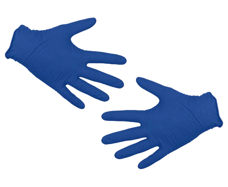 Медицинские перчатки нитрил, голубые, L, 100 шт