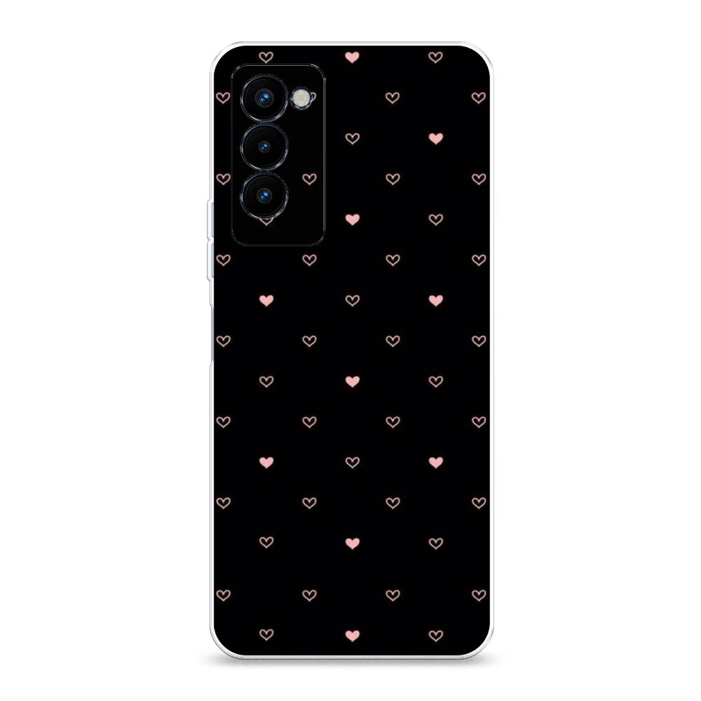 

Чехол Awog на Tecno Camon 18P "Черный фон и сердечки", Разноцветный, 300750-3