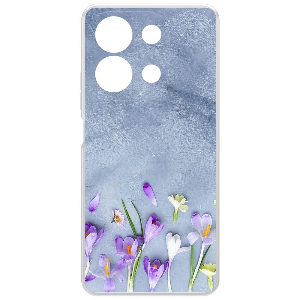 

Чехол-накладка Krutoff Clear Case Цветочное настроение для Xiaomi Redmi Note 13 4G, Прозрачный