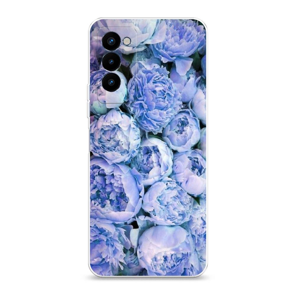 

Чехол Awog на Tecno Camon 18P "Пионы голубые", Разноцветный, 300750-8