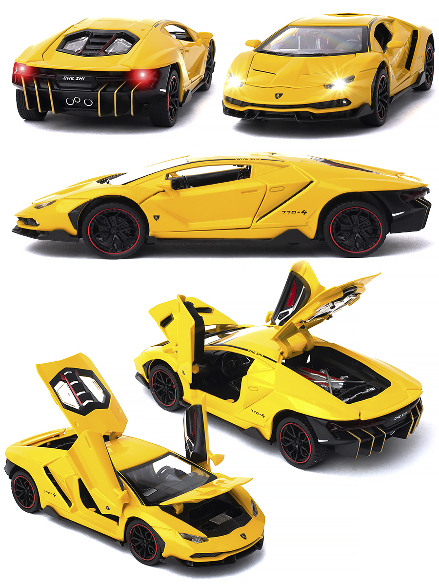 

Машинка Lamborghini Centenario LP770-4 CheZhi 1:24 CZ25yl, Желтый