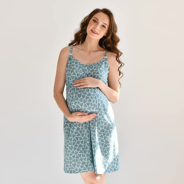 Ночная сорочка для беременных женская TLG 10116299 голубая 52 RU