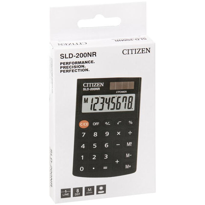 

Калькулятор Citizen SLD-200NR черный, SLD-200NR черный