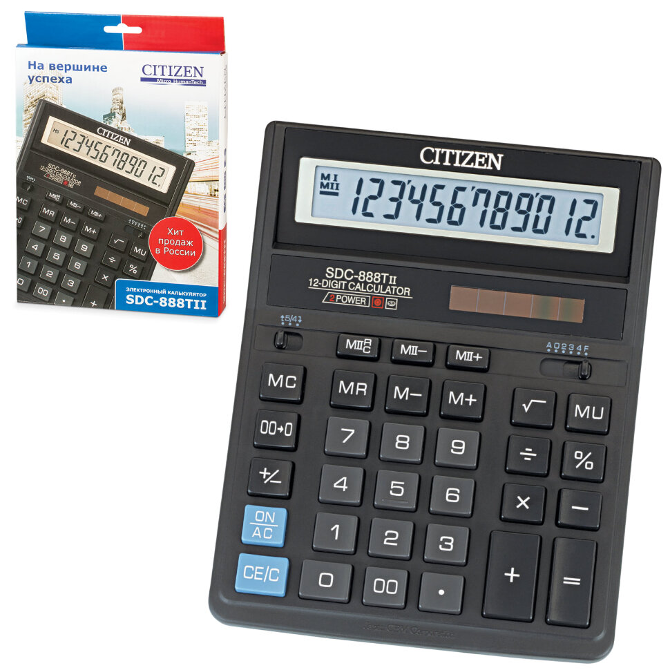 

Калькулятор Citizen SDC-888XBK черный, SDC-888XBK черный