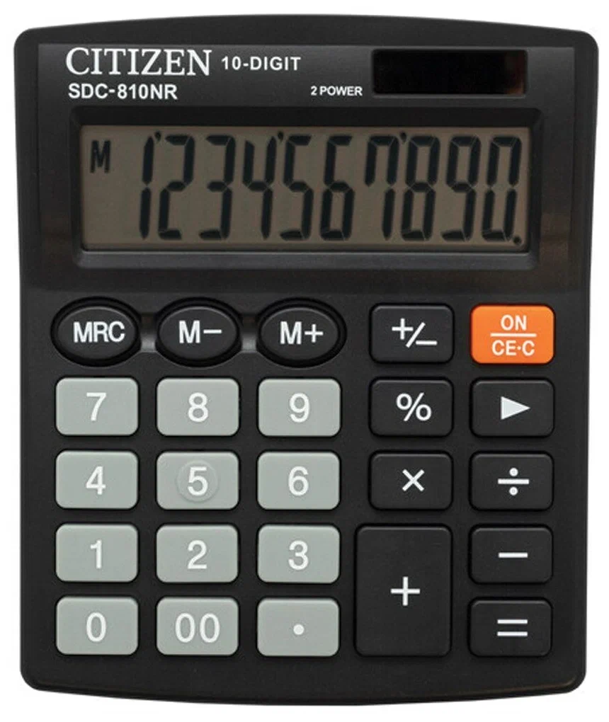 

Калькулятор Citizen SDC-812NR черный, SDC-812NR черный