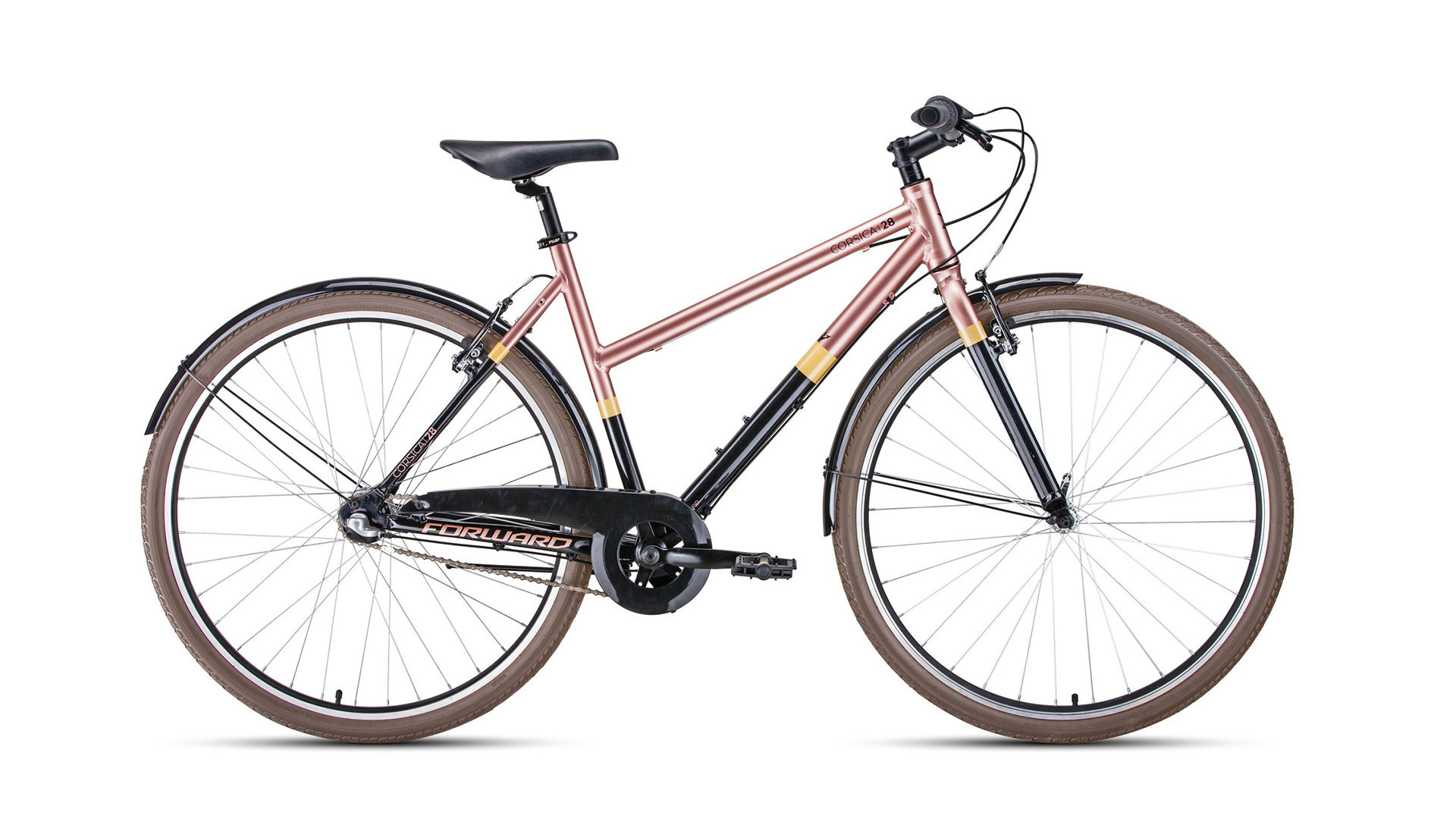 фото Велосипед forward corsica 28 2020 19.5" черный/коричневый