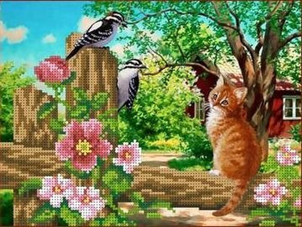 

Рисунок на ткани «Любопытный кот»