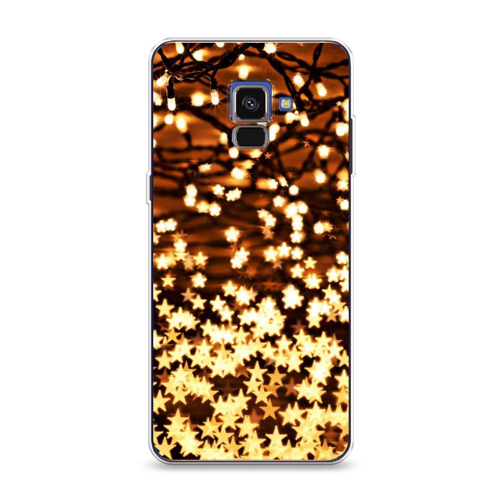 

Чехол для Samsung Galaxy A8 2018 "Новогодняя гирлянда", Золотистый, 25450-5