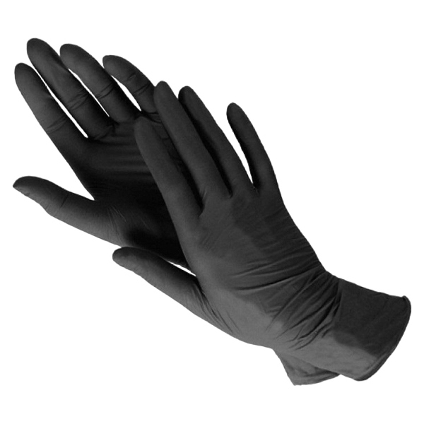 Медицинские перчатки нитриловые черные FOXY-GLOVES XS 100 шт