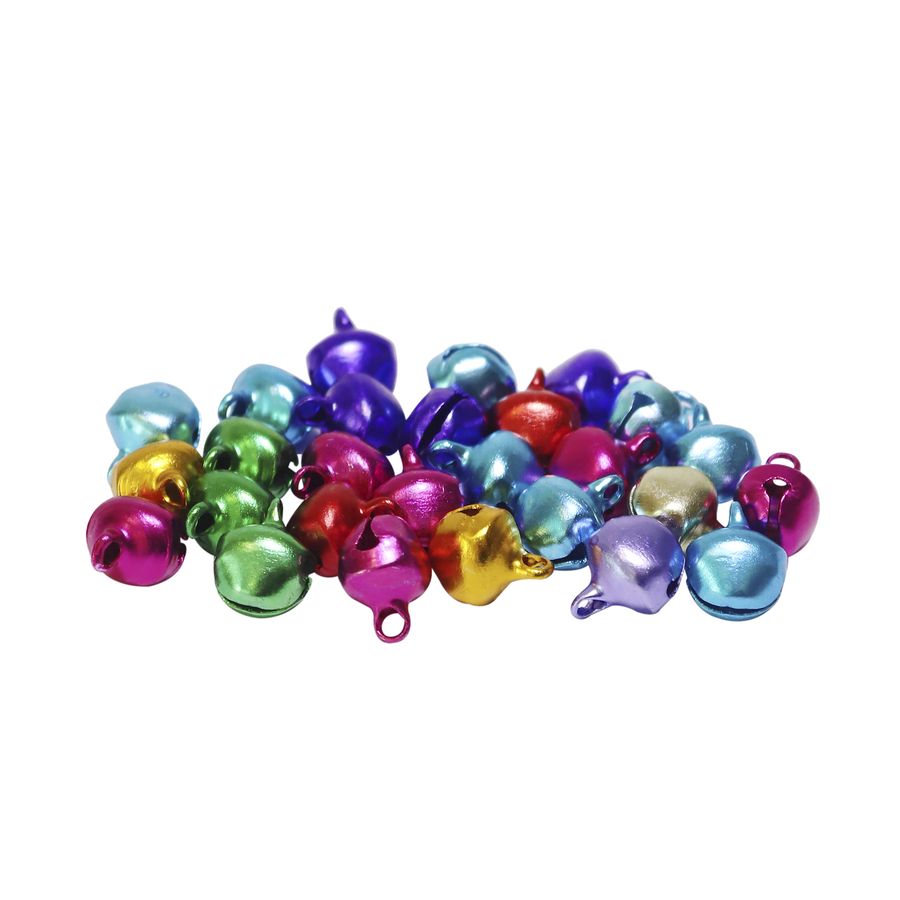 

Бубенчики декоративные метал. (уп. 100 шт) диам. 10 мм ассорти, Разноцветный