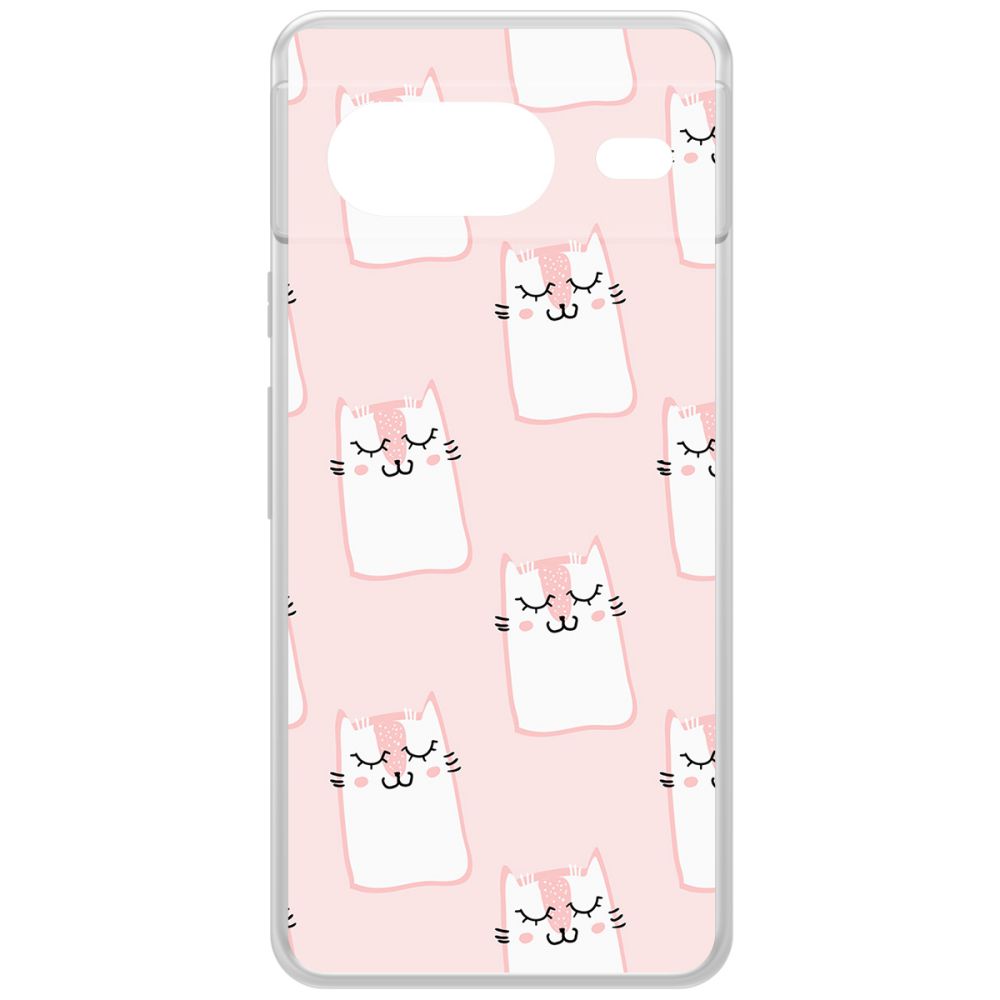 

Чехол-накладка Krutoff Clear Case Котики паттерн для GOOGLE Pixel 8, Прозрачный