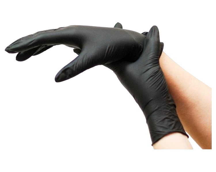 Купить Медицинские перчатки нитриловые BASIC черн. XL, 100 шт, черный
