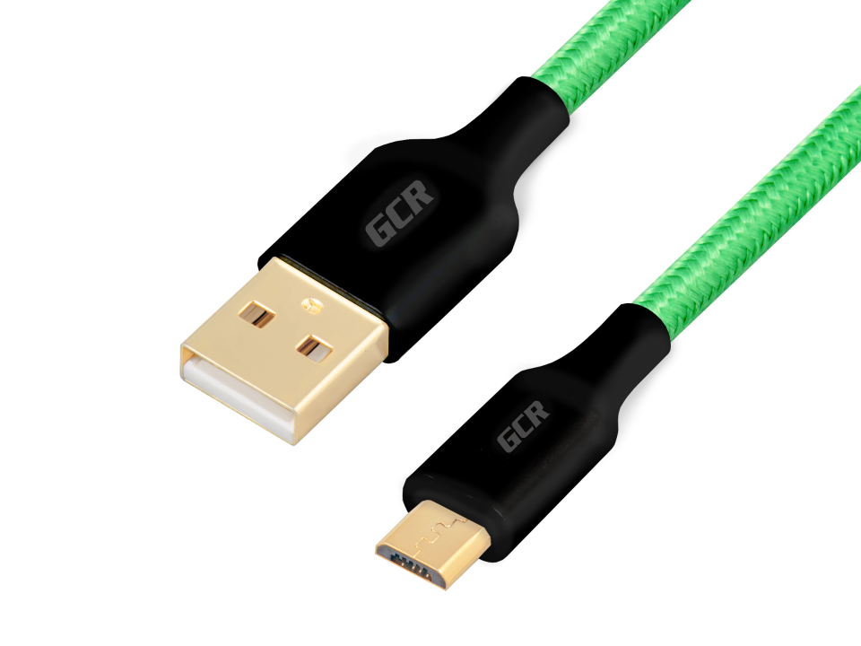 фото Кабель microusb gcr 1м 5а qc 3.0 для передачи данных и быстрой зарядки смартфонов