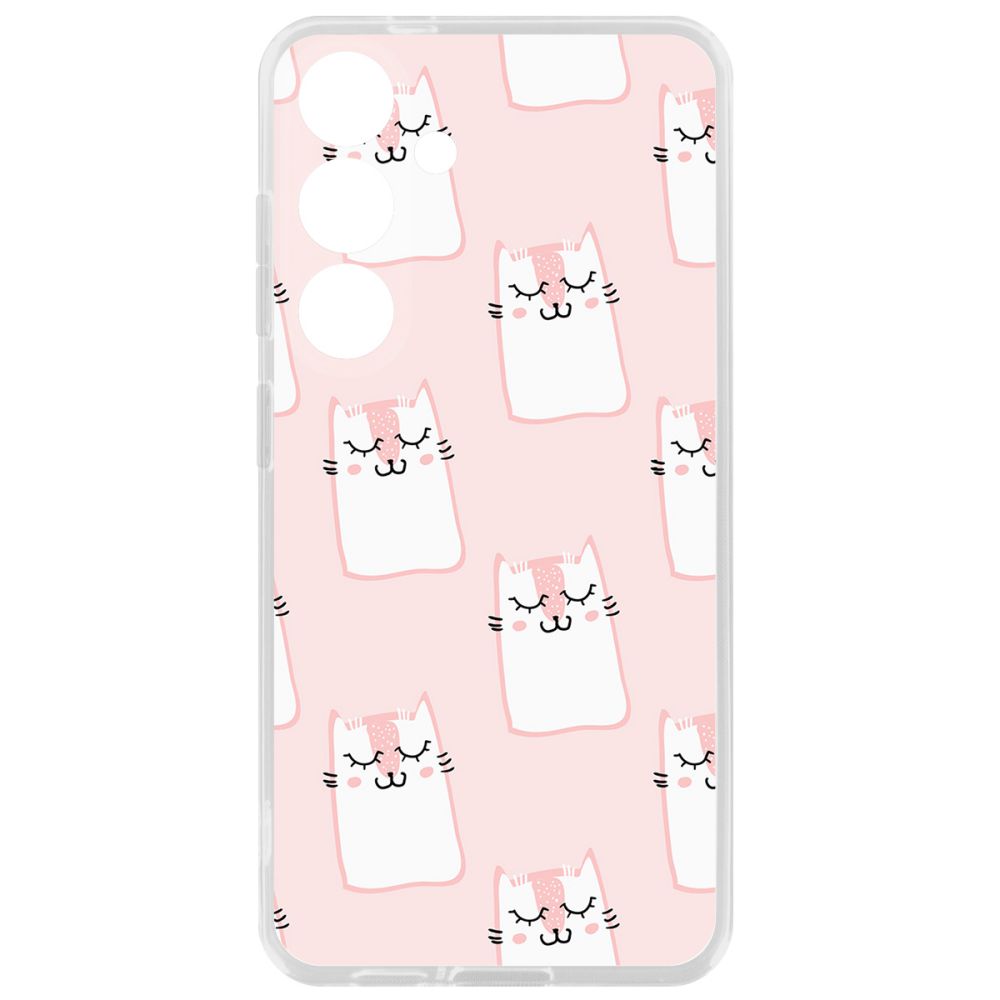 

Чехол-накладка Krutoff Clear Case Котики паттерн для Samsung Galaxy S24+, Прозрачный