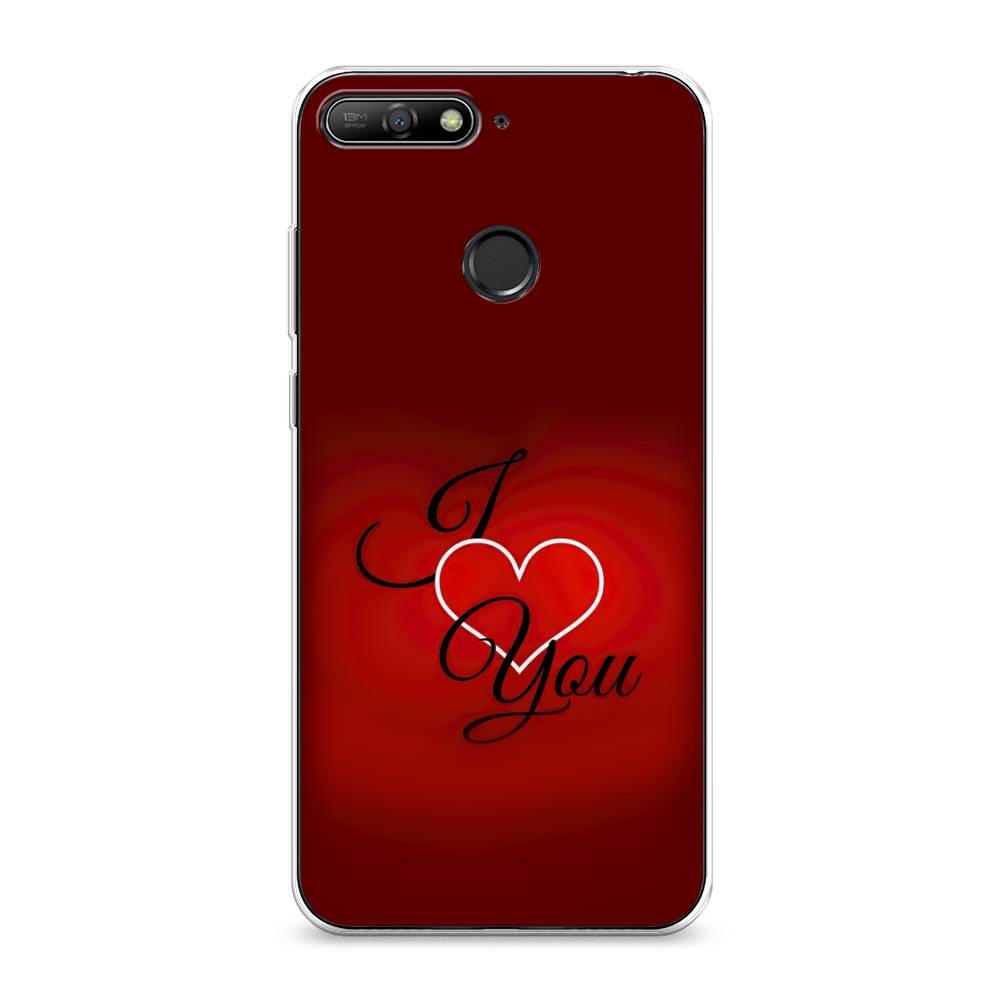 

Чехол Awog на Huawei Y6 Prime 2018 "I love you 3", Красный;черный, 65750-6