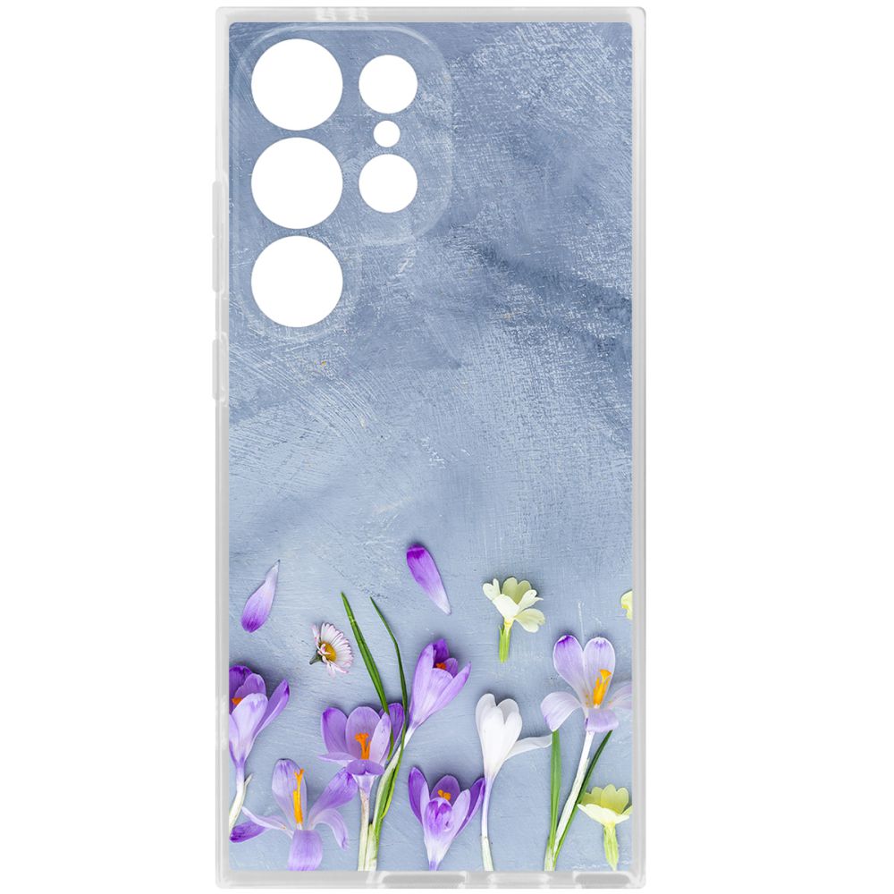 

Чехол-накладка Krutoff Clear Case Цветочное настроение для Samsung Galaxy S24 Ultra, Прозрачный