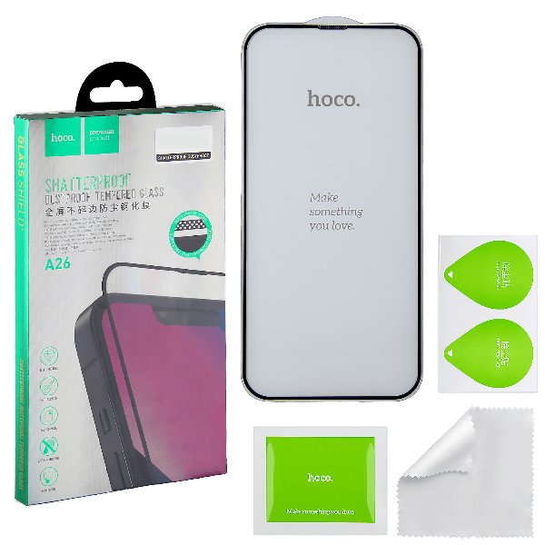 

Защитное стекло Hoco для iPhone 14 Shatterproof Dustproof A26
