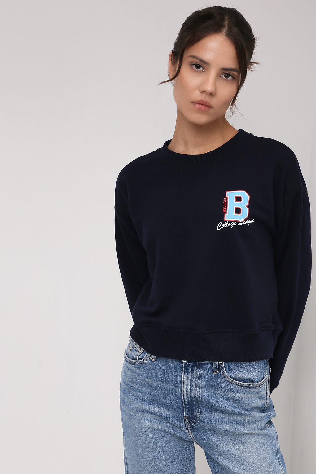 

Свитшот женский Belucci BL21071198-005 синий M, BL21071198-005