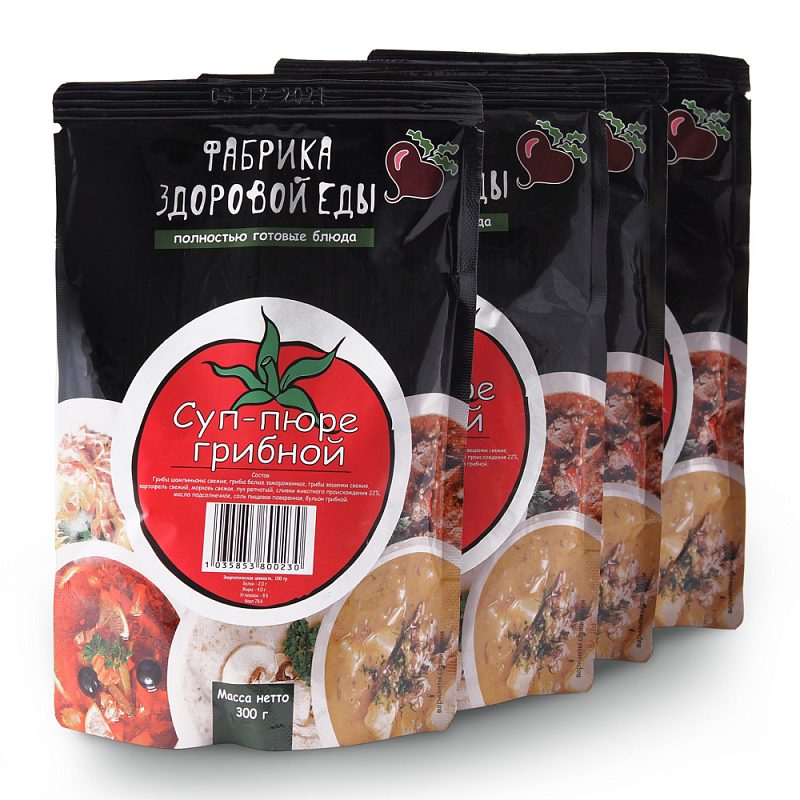 

Фабрика здоровой еды. Суп - пюре грибной 4шт*300г 1,2кг