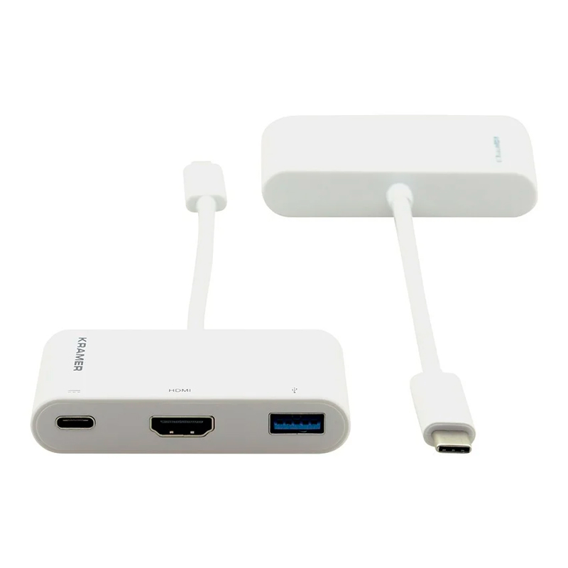 фото Адаптер ks-is type-c m-usb/hdmi/type-c f ks-342 white