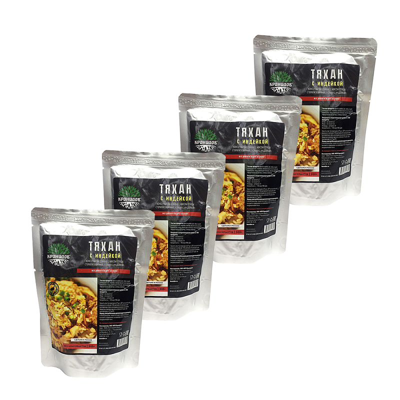 

Готовое блюдо "Тяхан с индейкой" 300 г. (Кронидов) 4шт*300гр, 1,2кг