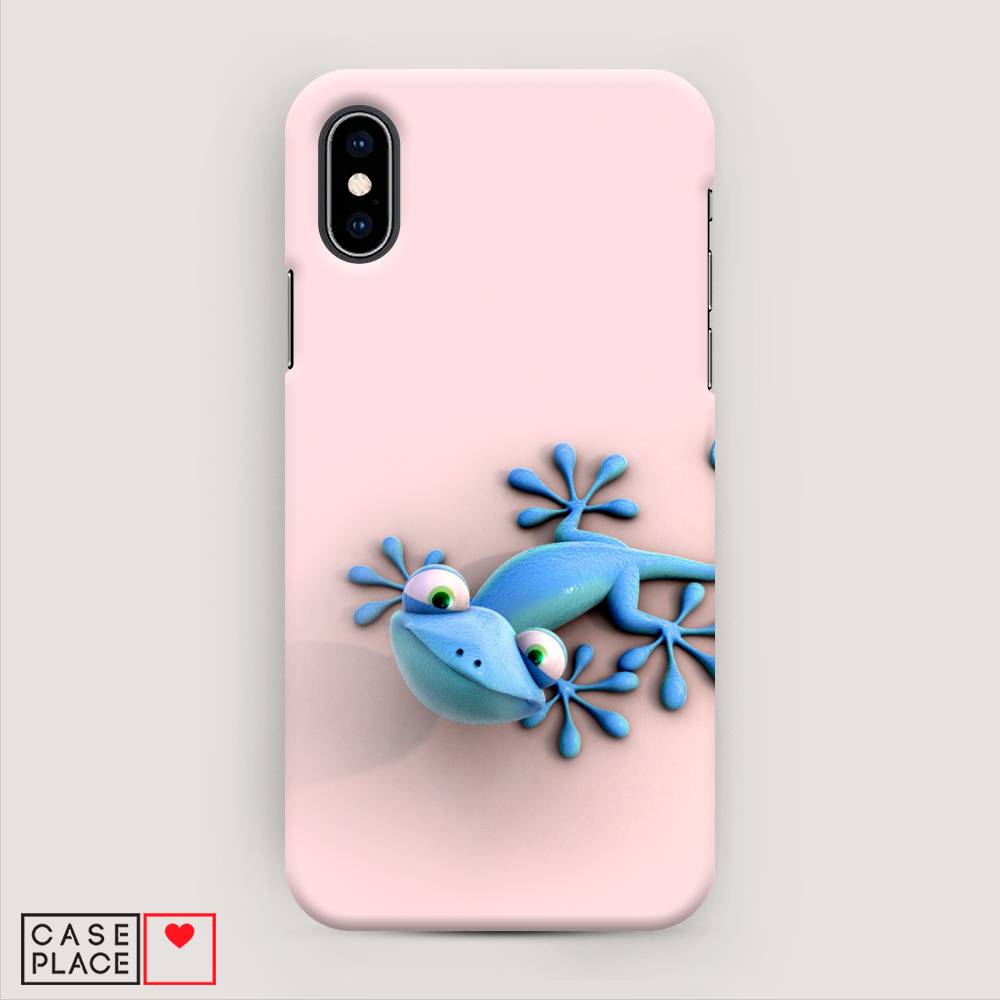 

Пластиковый чехол "Голубая ящерка" на Apple iPhone XS (10S), 11820-1
