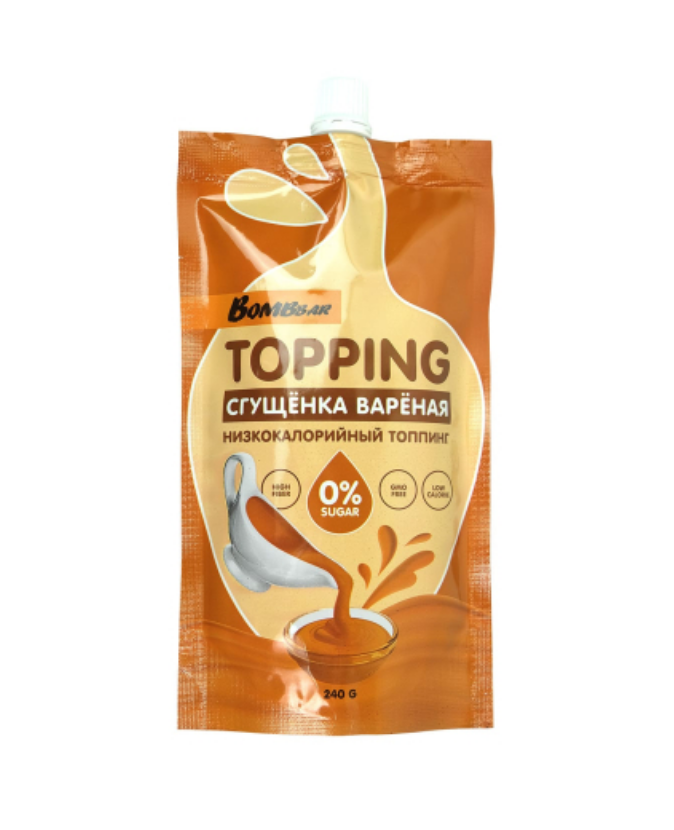

Соус Вареная Сгущенка Bombbar Topping caramelized milk, без сахара, 5 шт х 240 г