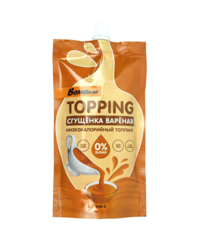 Соус Вареная Сгущенка Bombbar Topping caramelized milk, без сахара, 5 шт х 240 г