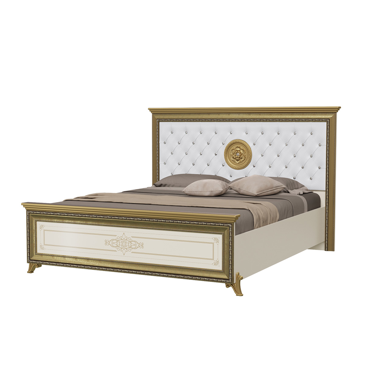 фото Кровать мэри версаль св-03мибк+орт слоновая кость, 185х212х127 см мэри-мебель