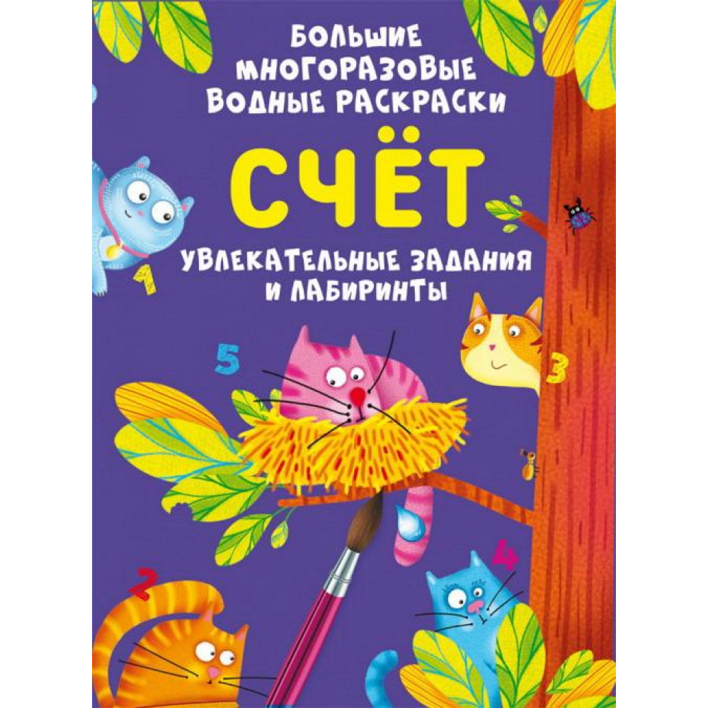 Большие многоразовые водные раскраски Crystal Book Счет