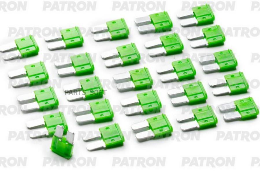 Предохранитель пласт.коробка 25шт MICRO2 Fuse 30A зеленый PATRON PFS059