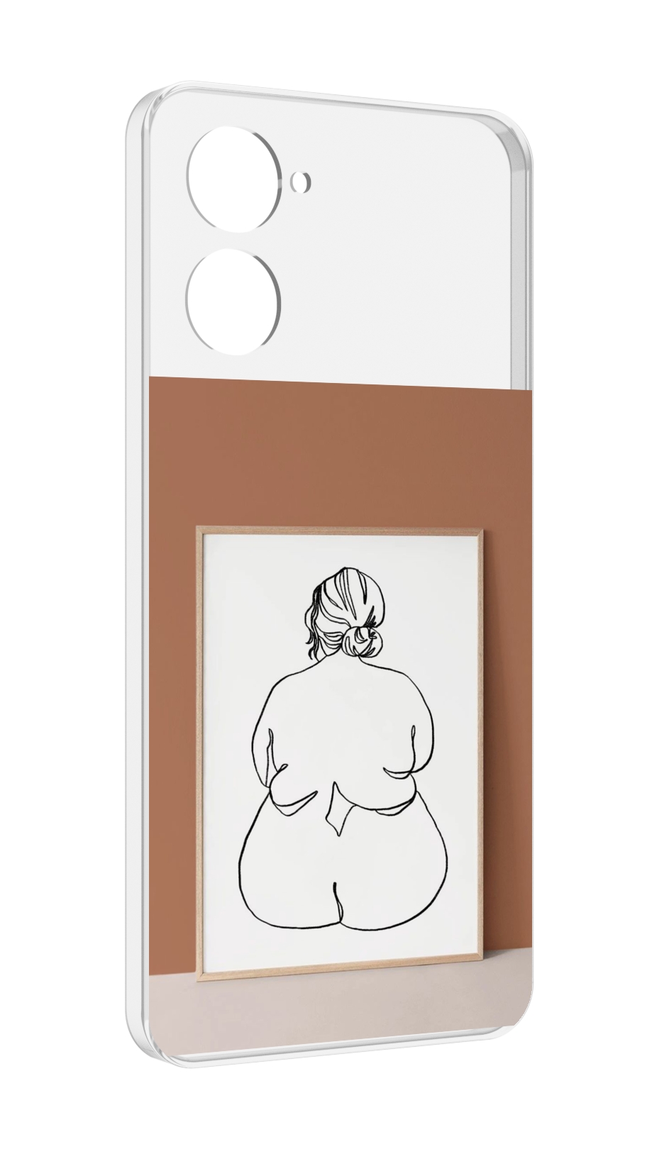 

Чехол MyPads Body Positive Female Figure Line Art женский для Realme 10S противоударный, Tocco