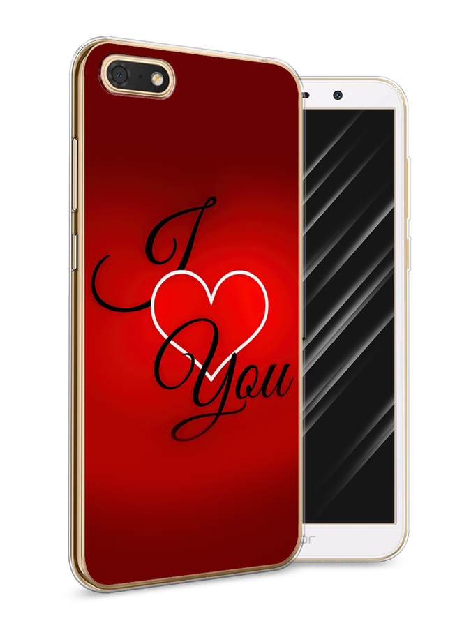 

Чехол Awog на Honor 7A "I love you 3", Красный;черный, 65250-6