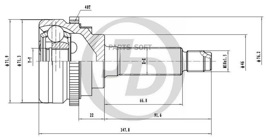 Шрус Внешний Abs Just Drive арт. JCT0238A