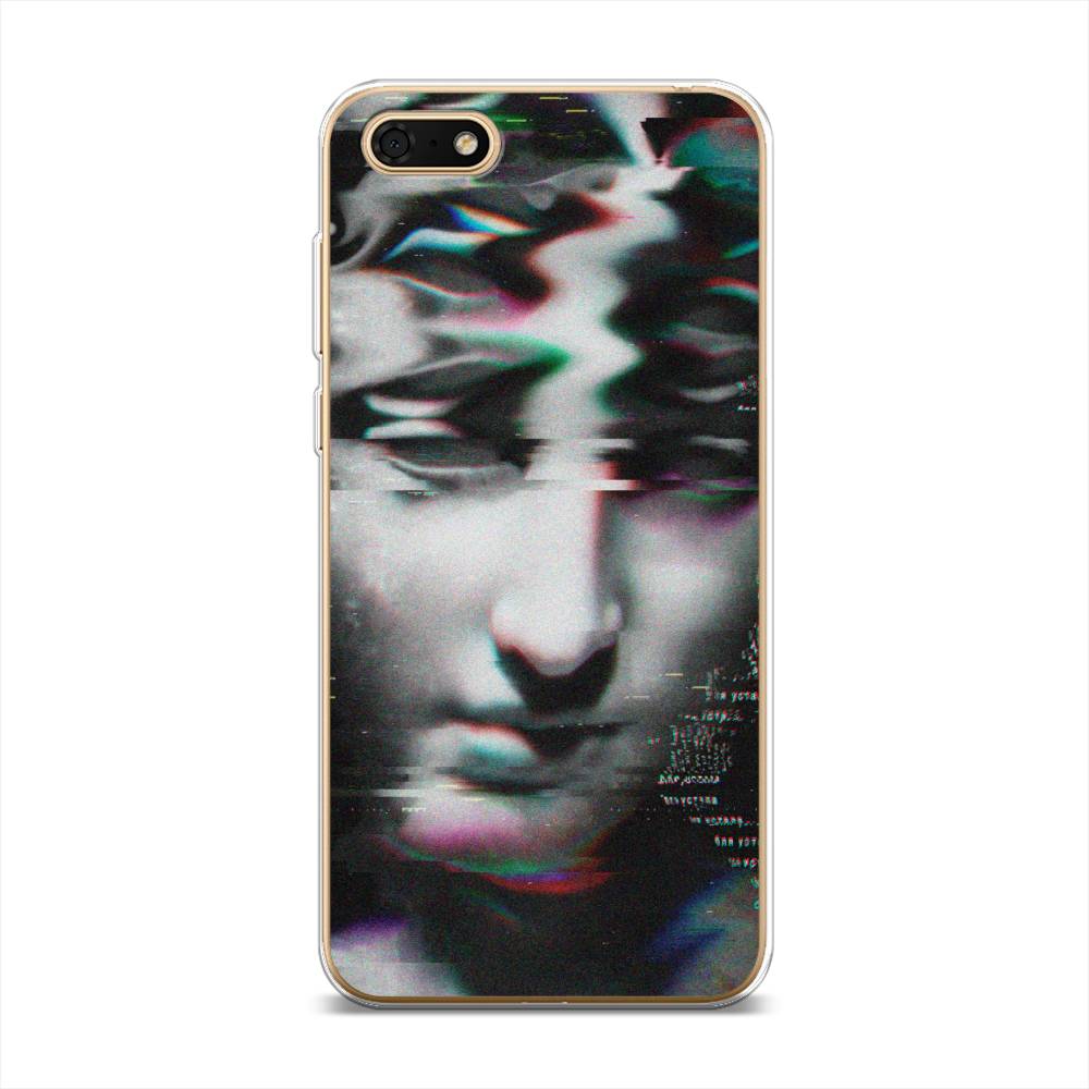 

Чехол Awog на Huawei Y5 Prime 2018 "Glitch Art", Серый, 66350-9
