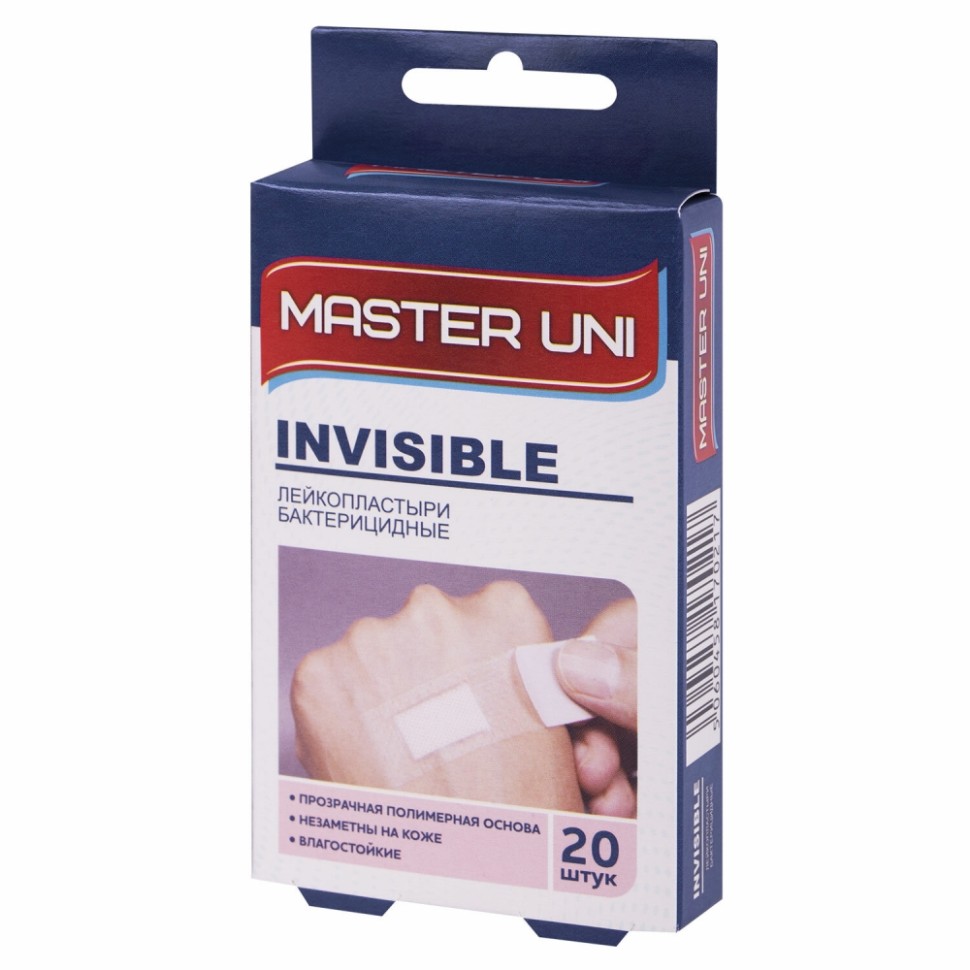 Набор пластырей MASTER UNI INVISIBLE 20 шт, 5 уп