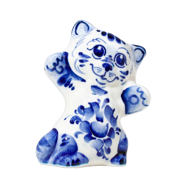 

Сувенир «Кот Феликс», 8 см, гжель(2 шт.), Белый;синий