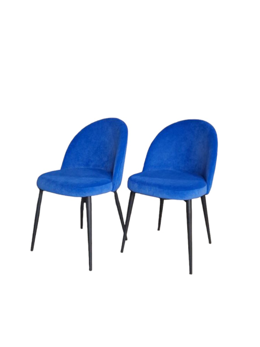 Комплект стульев Veles Марсель 2 шт, синий на черных ножках