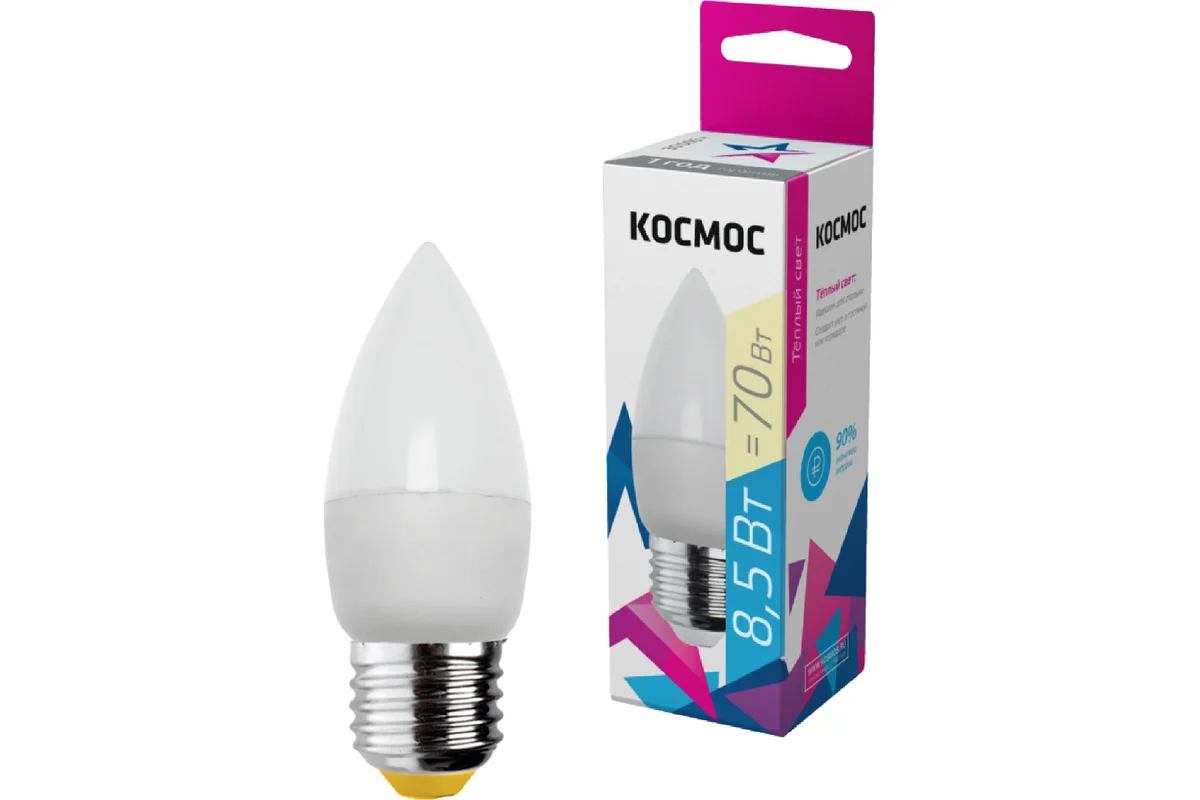 

Светодиодная лампа "Космос" CN 8.5W 220V E27 3000K