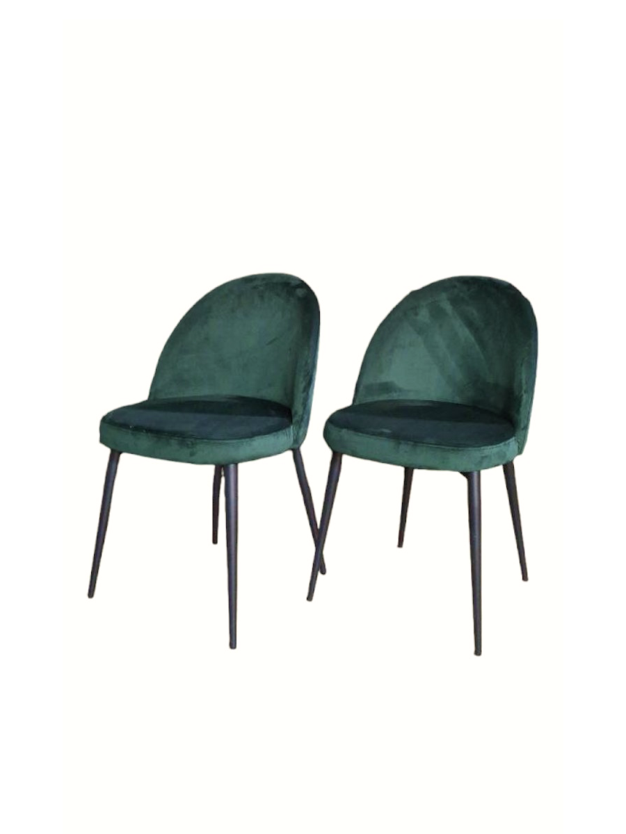 Комплект стульев Veles Марсель 2 шт, изумрудный на черных ножках