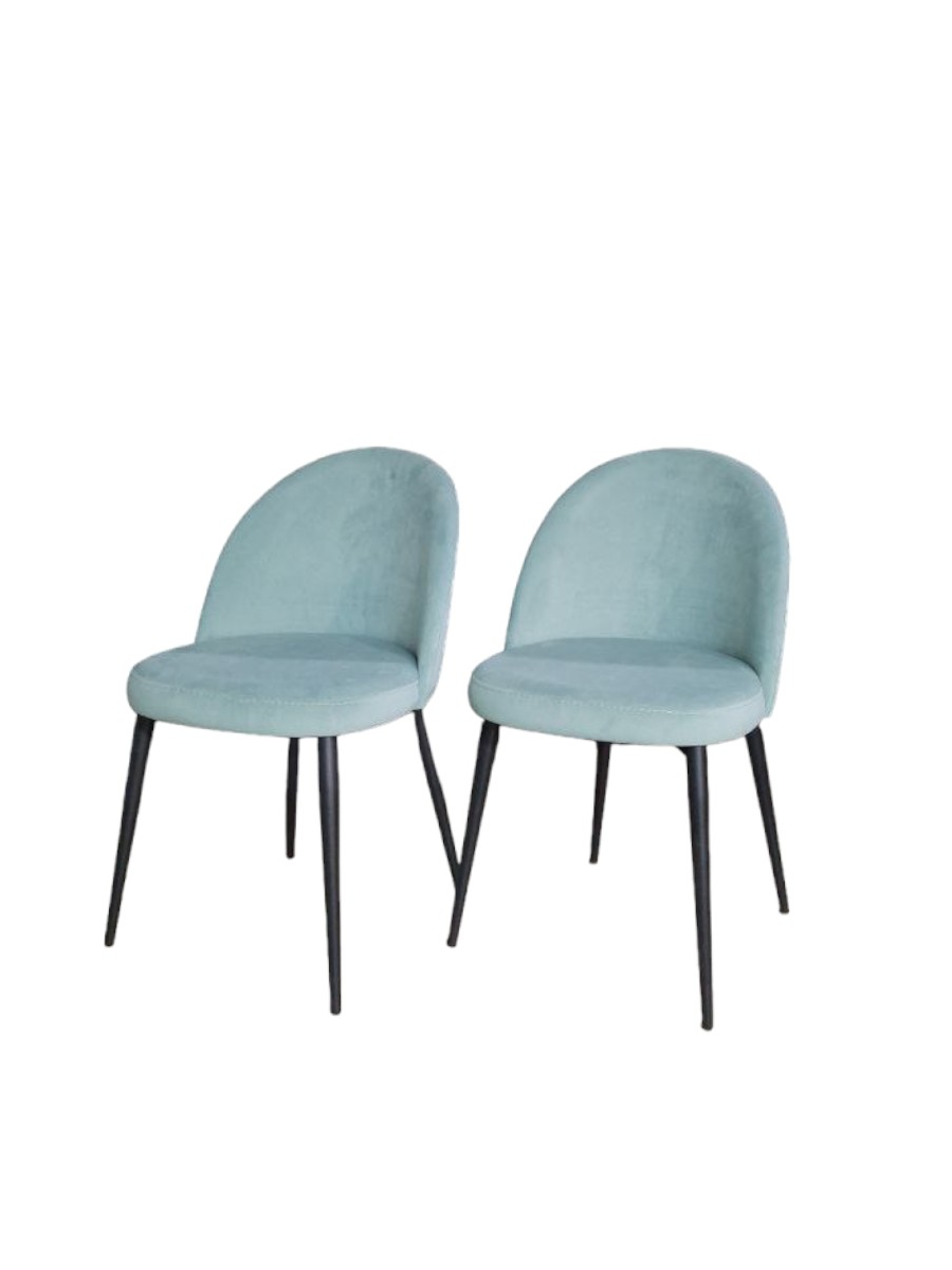 Комплект стульев Veles Марсель 2 шт, мятный на черных ножках