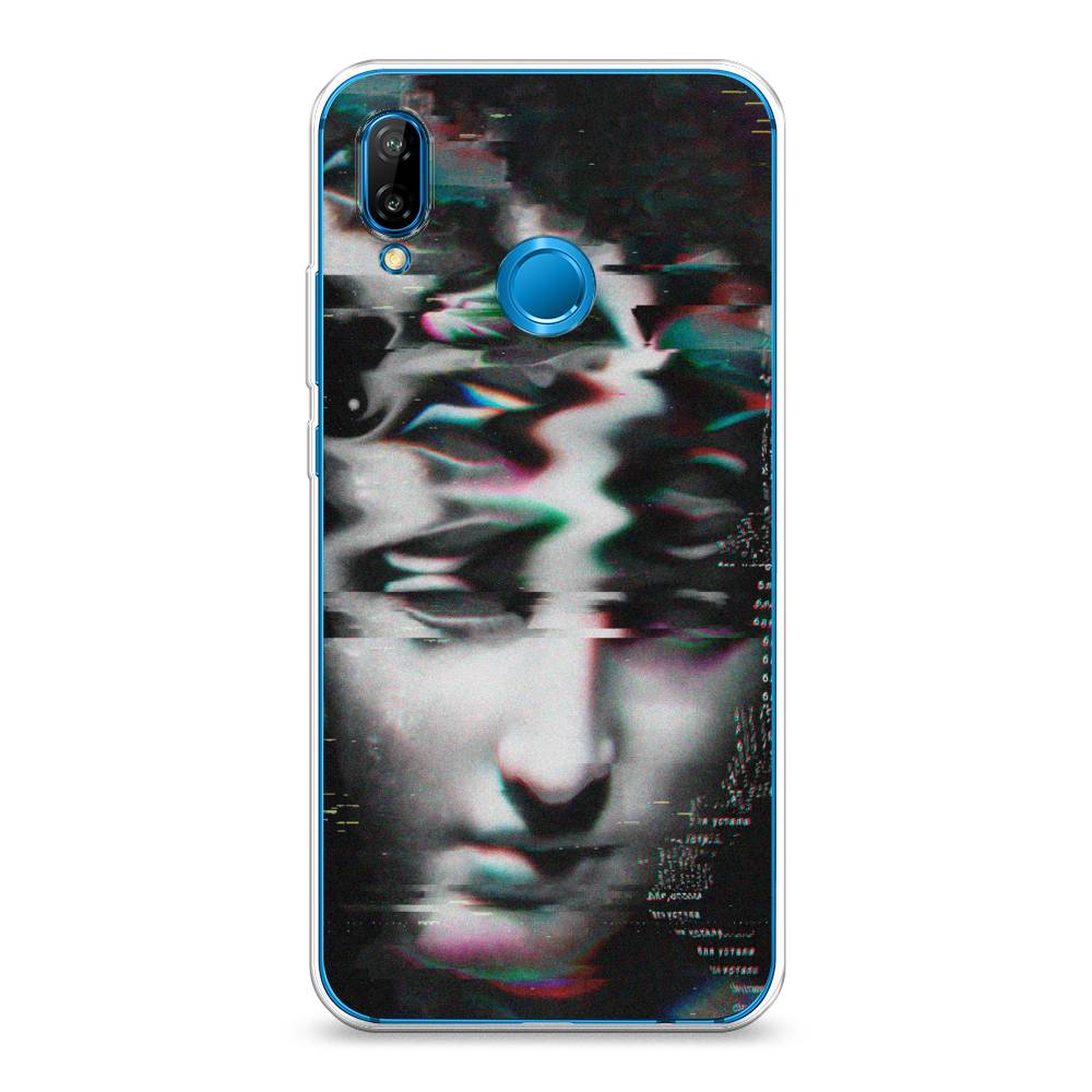 

Чехол Awog на Huawei Nova 3E "Glitch Art", Серый, 65650-9