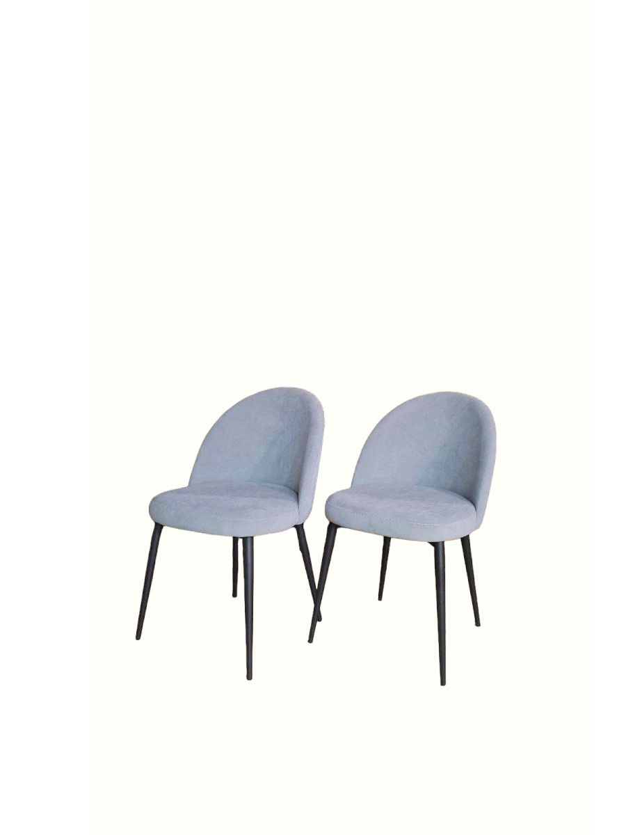 Комплект стульев Veles Марсель 2 шт, голубой на черных ножках