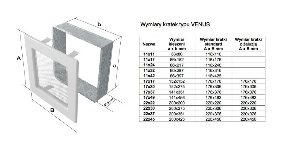 

22x45 Venus графитовая с жалюзи