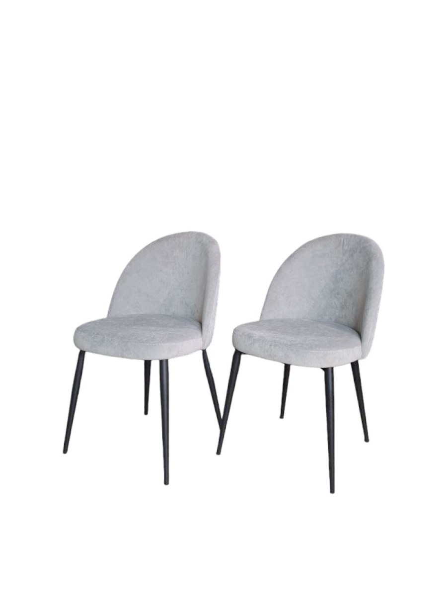 Комплект стульев Veles Марсель 2 шт, серый на черных ножках