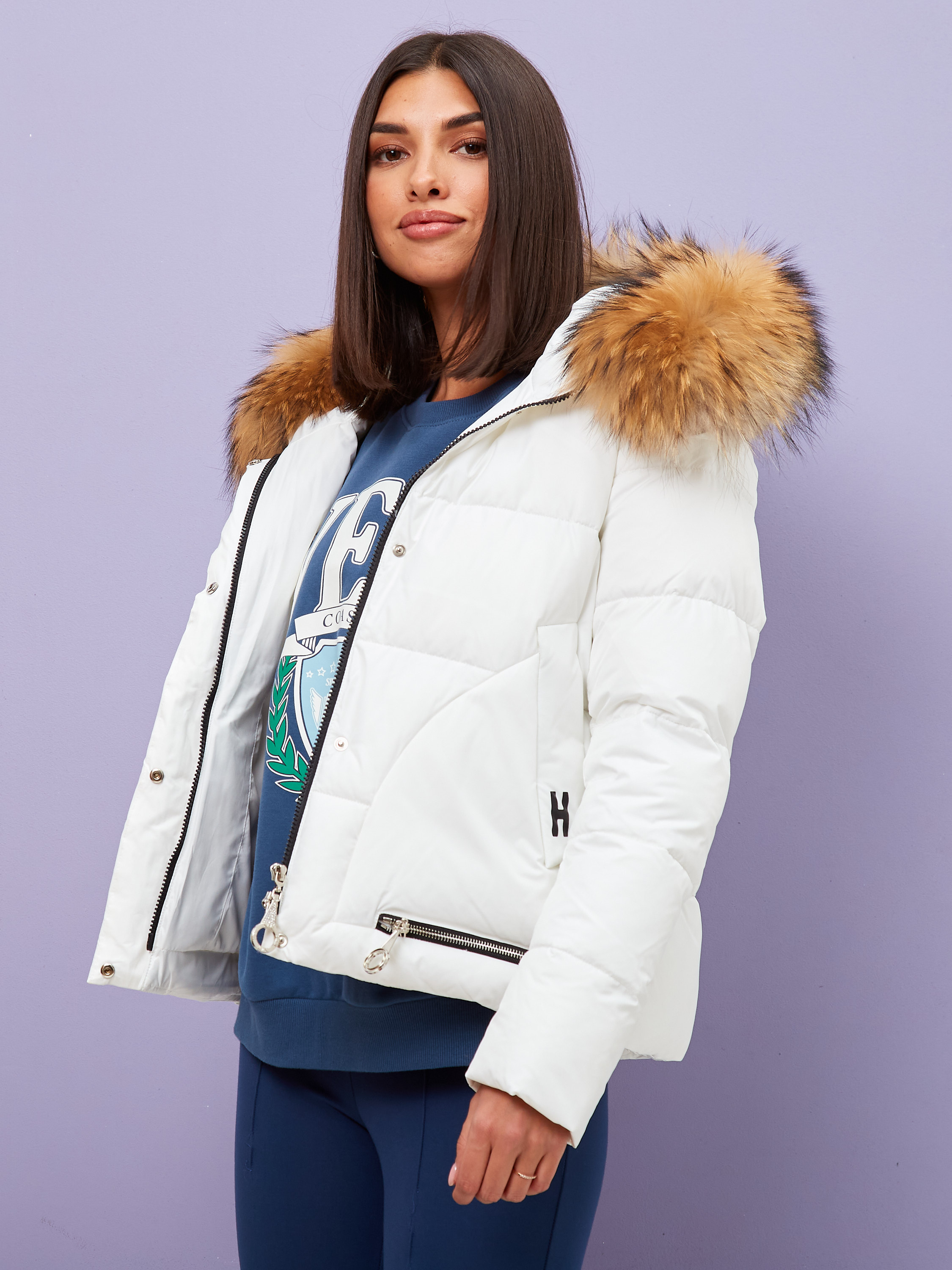 

Пуховик женский Fine Baby Cat R896PES белый XL, R896PES