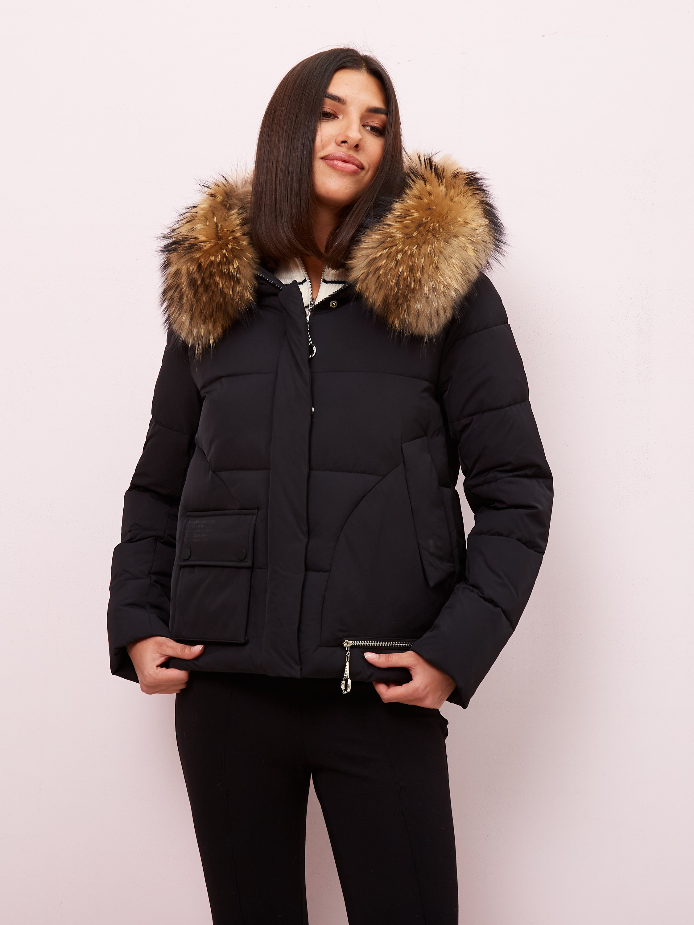 

Пуховик женский Fine Baby Cat R896PES черный XL, R896PES