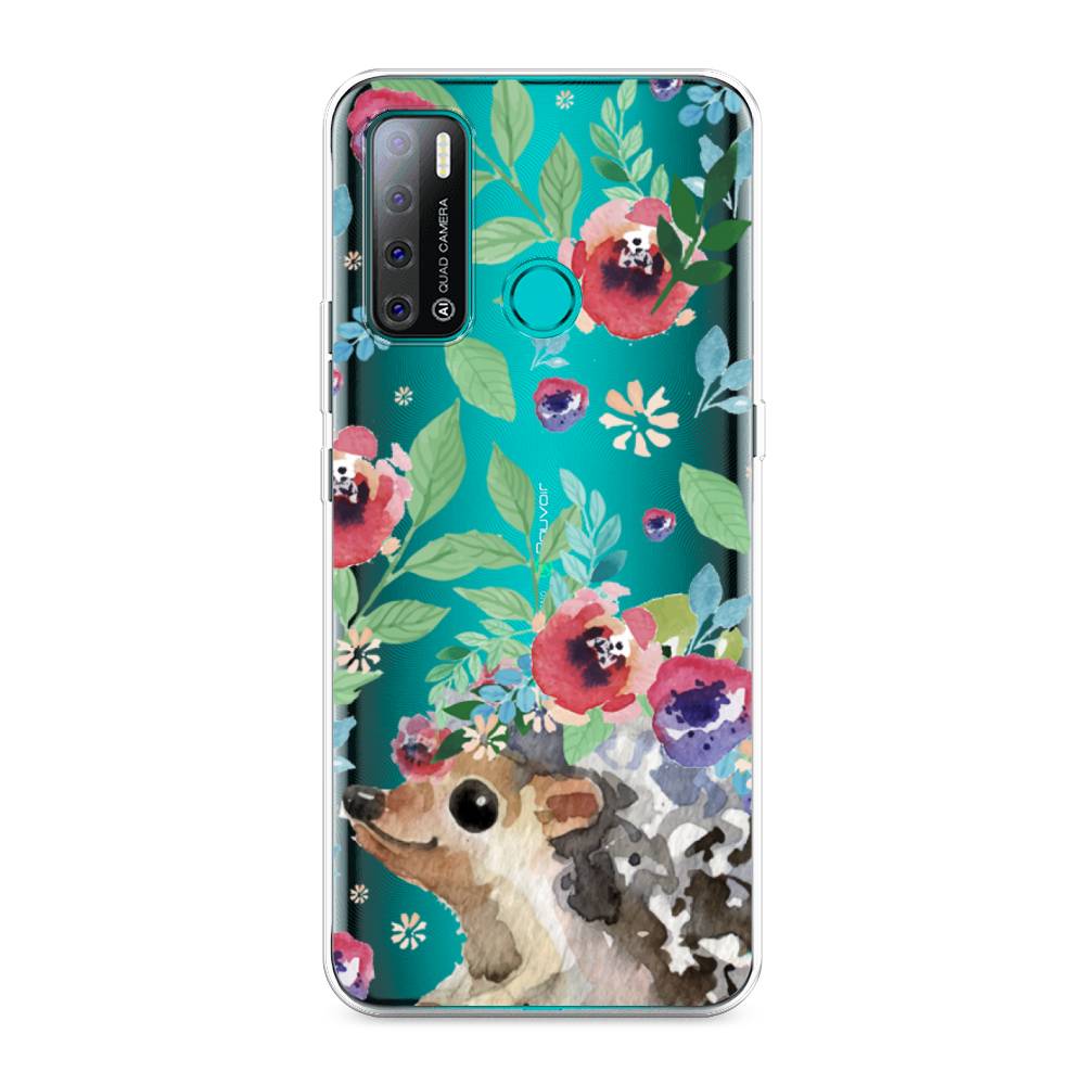 

Чехол Awog на Tecno Pouvoir 4 "Ежик в цветах акварель", Разноцветный, 300350-2