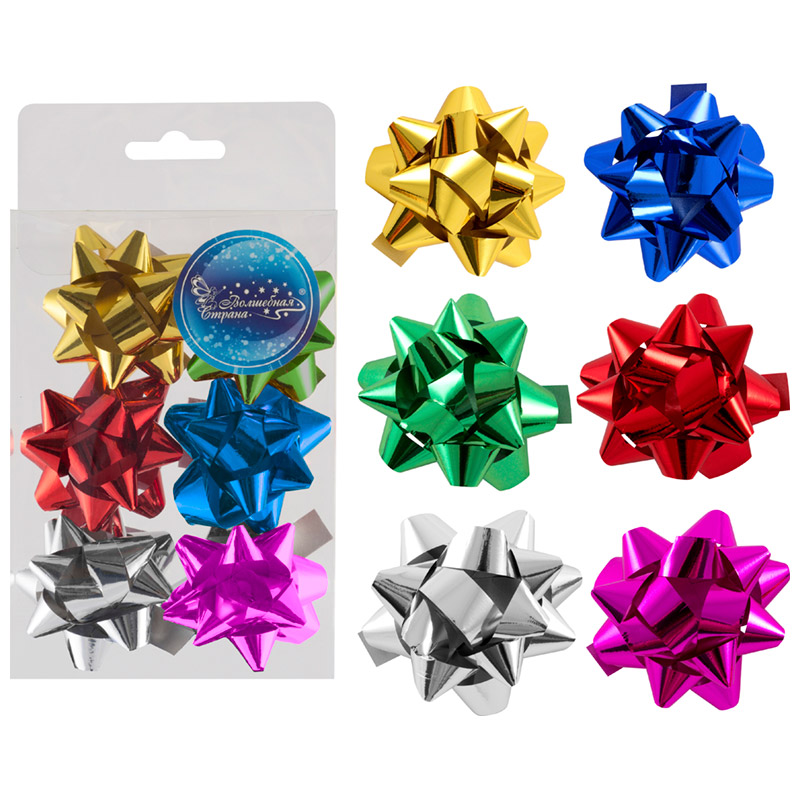 

Бант Рождественский (6шт) разноцветный, 007711