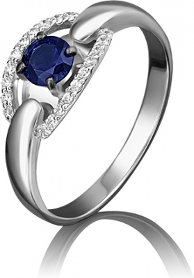 

Кольцо из золота р.  PLATINA jewelry 01-5155-00-105-1120-30, бриллиант\сапфир, 01-5155-00-105-1120-30